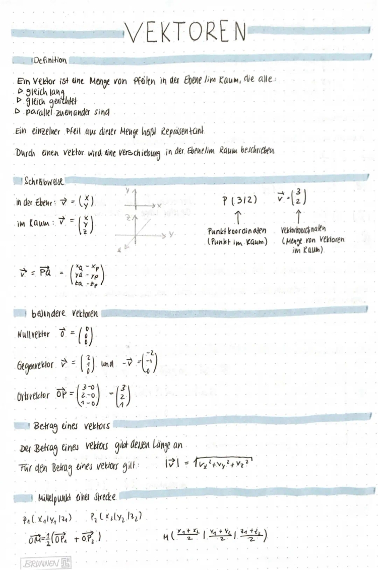 Vektoren Zusammenfassung PDF Abitur: Was ist ein Vektor einfach erklärt