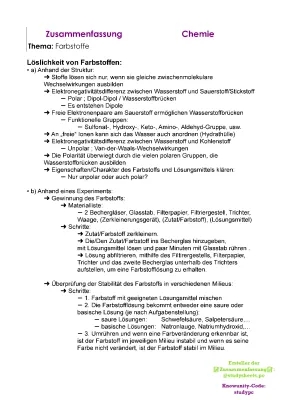 Farbstoffe Chemie und Farben Physik für Klasse 7 🧪📘