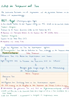 Einfluss der Temperatur auf Tiere und Pflanzen - Arbeitsblatt und Beispiele