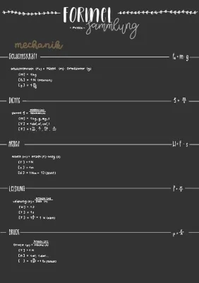 Physik Formelsammlung - PDF für Mechanik, Thermodynamik, Elektrotechnik und mehr