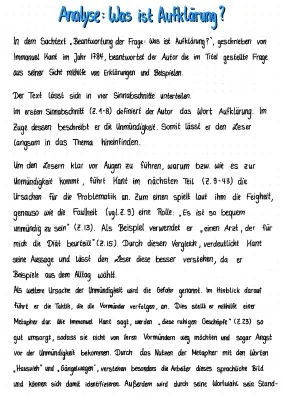 Immanuel Kant: Was ist Aufklärung? - Analyse und Zusammenfassung