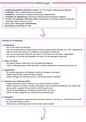 Redeanalyse Beispiel mit Lösung PDF für deine Deutsch Klausur