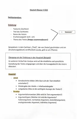 Sachtextanalyse Beispiel und Musterlösung PDF - Klasse 9 und 10