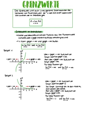 Grenzwerte Aufgaben und Lösungen - Berechnungen, Tabellen und Beispiele