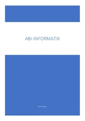 Informatik Abitur Lernzettel 2024: Alles zu Aufgaben, Lösungen und NRW, BW, Niedersachsen