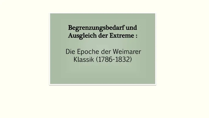 Was ist die Weimarer Klassik? Merkmale, Werke und Motive einfach erklärt