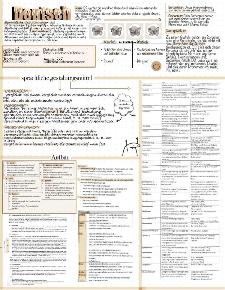 Gedichtanalyse Beispiel - Aufbau, Stilmittel und Formulierungshilfen