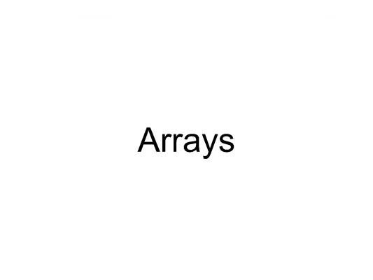 Arrays in Java