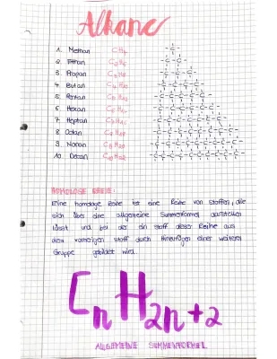 Homologe Reihe der Alkane - Einfach erklärt mit Strukturformel und Tabelle