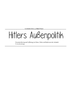 Hitlers Außenpolitik