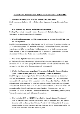 DNA und Chromosomen einfach erklärt - Grundlagen, Unterschiede und Arbeitsblätter