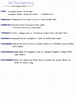 Freud Traumdeutung einfach erklärt - PDF, Beispiele, Tabelle und mehr