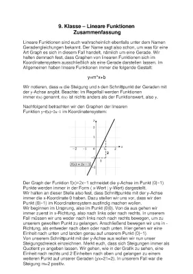 Lineare Funktionen: Aufgaben, Übungen & Lösungen für Klasse 8 und 9 PDF