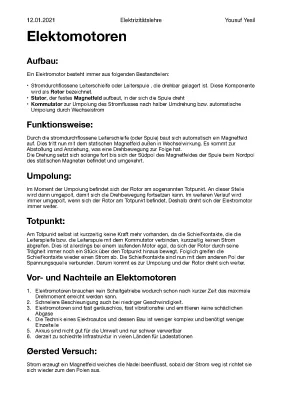 Grundlagen Elektromotoren PDF: Aufbau, Funktionsweise und Geschichte einfach erklärt