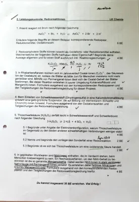 Redoxreaktionen Übungen mit Lösungen - Chemie Klasse 8 und 10, Oxidationsmittel und Reduktionsmittel