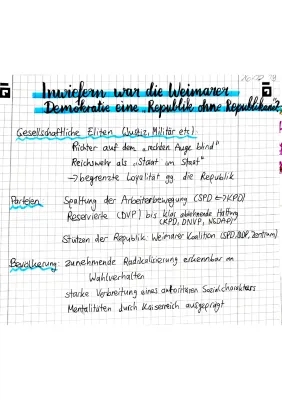 Weimarer Republik: Alte Eliten, Demokratie und Warum sie scheiterte