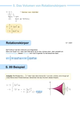 Das Volumen von Rotationskörpern 