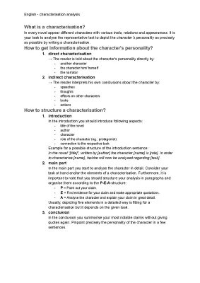 How to Write a Characterization in English - Example PDF and Tips