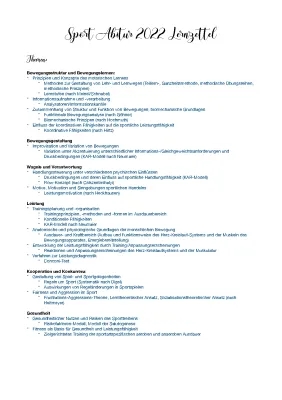 Sport Abitur NRW 2022-2025: Leistungstabellen, Klausuren und Themen