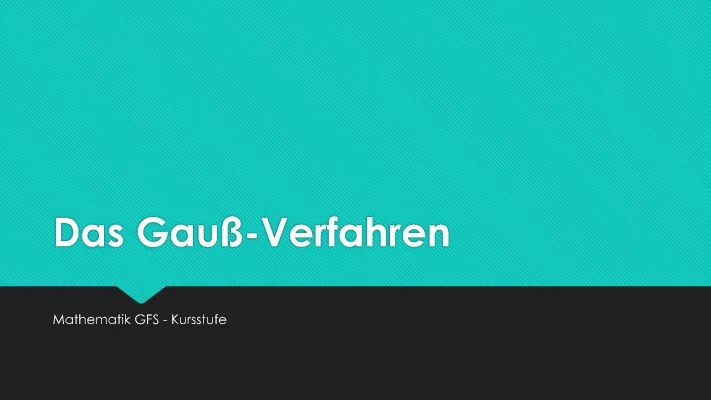 GFS Gauß-Verfahren Mathematik