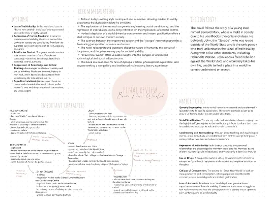 Brave New World Summary and Review - Chapters 1 to End