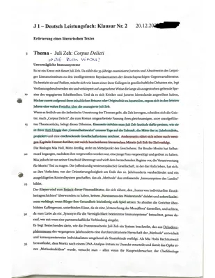 Literarische Erörterung Corpus Delicti Klausur - PDF, Themen & Lösungen