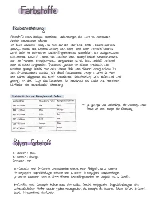 Farbstoffe und Chemie: Auxochrome, Chromophore und Komplementärfarben für Schule