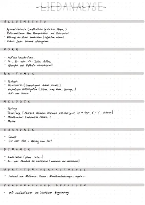 Liedanalyse Beispiel und Musik Analyse für Kinder