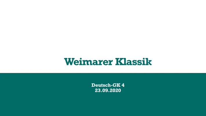 Weimarer Klassik: Merkmale, Werke, Autoren und Motive