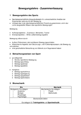 Bewegungslehre und Biomechanik einfach erklärt für Sport und Schule