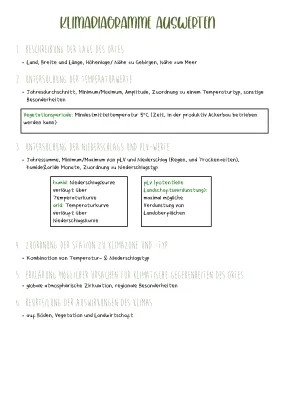 Klimadiagramm auswerten Musterlösung und Arbeitsblatt PDF für 5. bis 7. Klasse