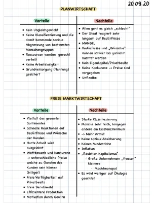 Unterschiede und Gemeinsamkeiten: Soziale Marktwirtschaft, Freie Marktwirtschaft und Planwirtschaft