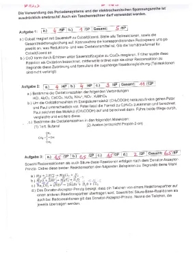 Kobalt(III)-oxid und Oxidationszahlen bestimmen - Einfache Übungen für Klasse 12