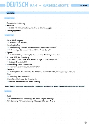 Interpretation Kurzgeschichte: Aufbau & Beispiele für Klasse 8-11 (PDF)