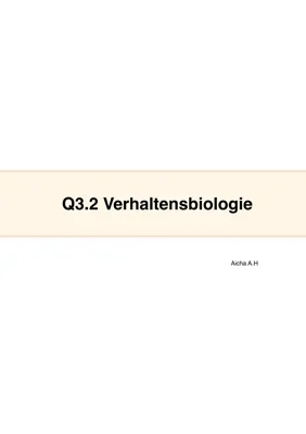 Verhaltensbiologie Abi 2023: Einfacher Lernzettel