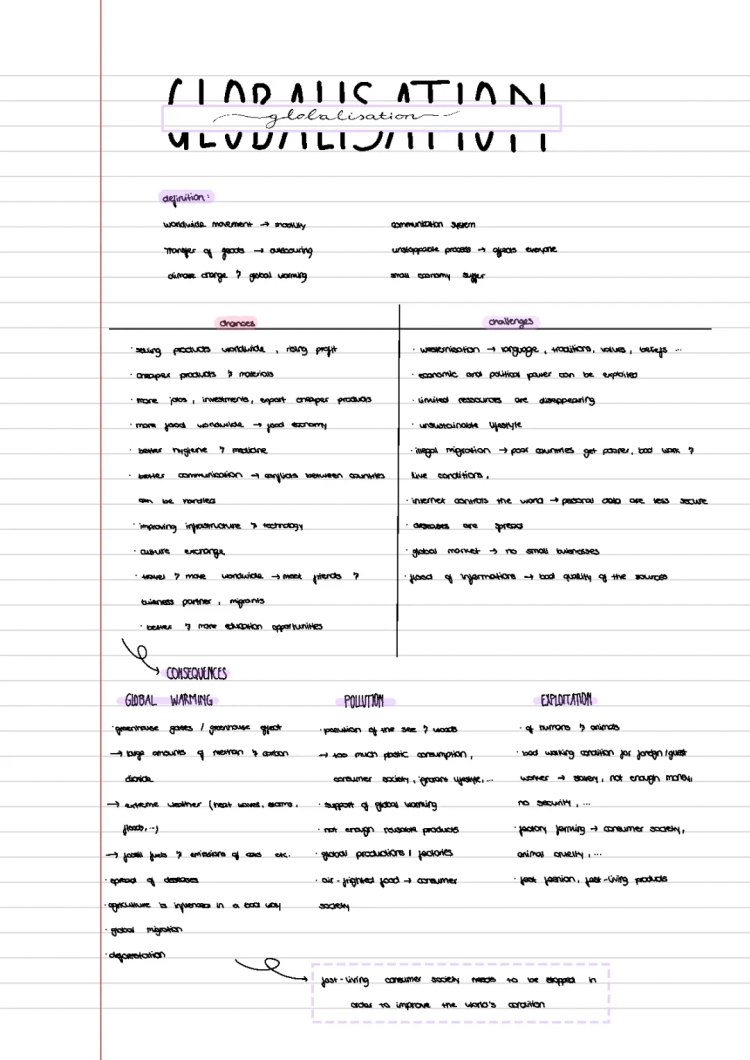 Englisch Klausur Q1: Globalisierung & Speech Analysis Beispiel