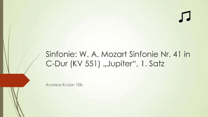 Mozarts 41. Sinfonie, Jupiter und die Analyse von Sinfonie 40