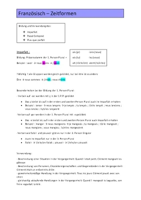 Passé Composé, Imparfait, Plus-que-parfait 