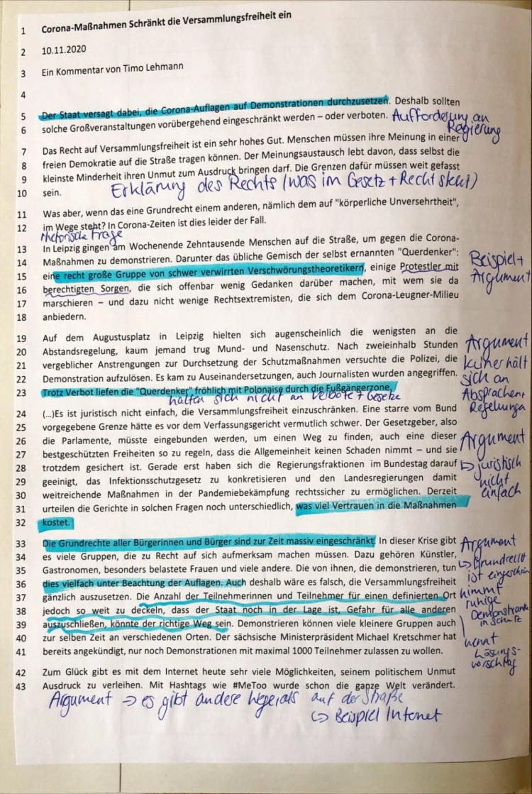 SoWi Klausur Beispiel: Demokratie und Sozialstaat (11 Klasse)