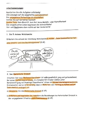 Einfache Erklärungen und Beispiele: 5 Axiome Watzlawick, Rhetorisches Dreieck und 4-Seiten-Modell