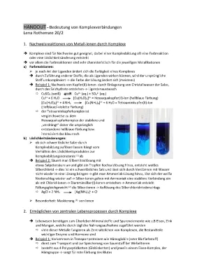 Komplexverbindungen Chemie und Beispiele für Kinder