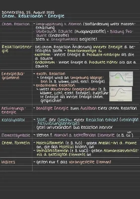 Chemische Reaktionen + Energie