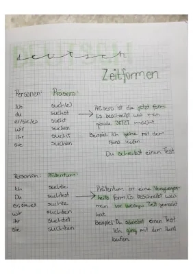 Zeitformen Deutsch: Tabelle und Übungen