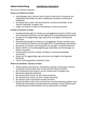 Mathe-Abi Vorbereitung: Aufgaben und Lösungen zur Geometrie und Vektorrechnung