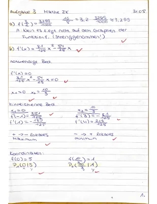 Mathe Lösungen: Zentrale Klausur EF NRW 2023 & 2024, Ableitungen und Differentialrechnung Übungen