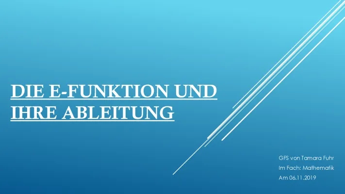 E-Funktion: Ableitung, Graph und Rechenregeln für Kinder