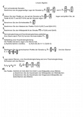 Mathe Klasse 11: Analytische Geometrie Aufgaben und Lösungen PDF