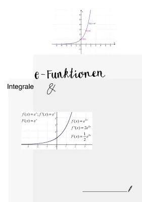 E-Funktion: Ableiten, Integrieren und Aufgaben mit Lösungen für Kids