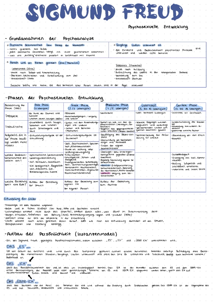 Sigmund Freud ausführliche Klausur Zusammenfassung 