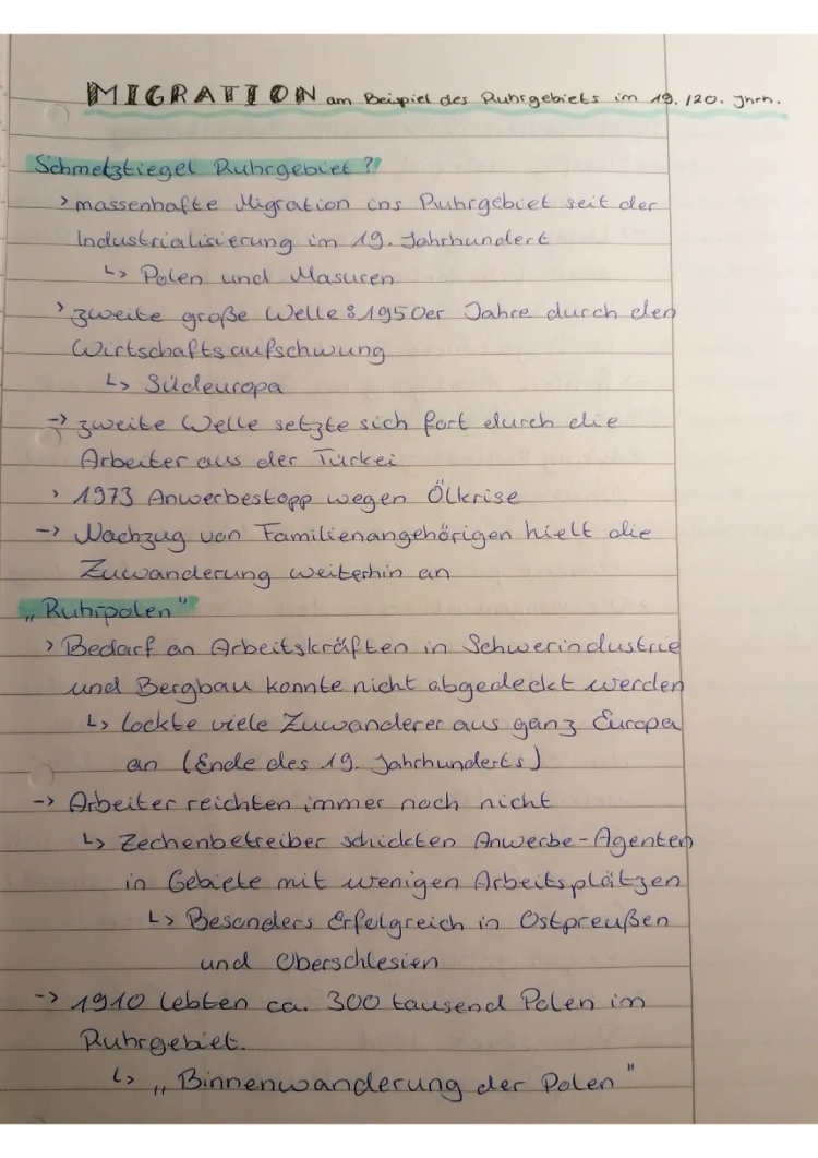 Ruhrpolen und Migration im Ruhrgebiet Geschichte - 19. und 20. Jahrhundert